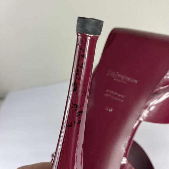 Yves Saint Laurent Tribute 75 Burgundy Patent Platform Heels Sz 40 US 10 Y2K VTG - Picture 9 of 13